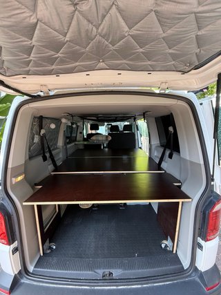 Mueble cama camper T6- estructura madera y colchón