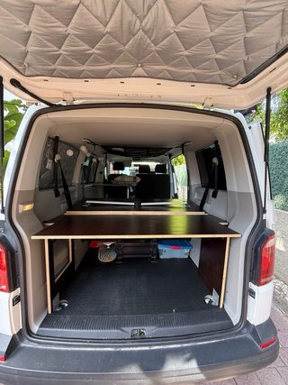 Mueble cama camper T6- estructura madera y colchón