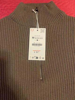 Jersey Zara Mujer Cuello Alto Cremallera M