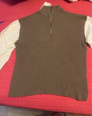 Jersey Zara Mujer Cuello Alto Cremallera M