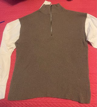 Jersey Zara Mujer Cuello Alto Cremallera M