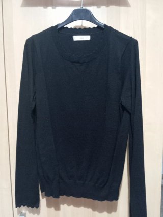 Jersey Mango Negro Punto Fino