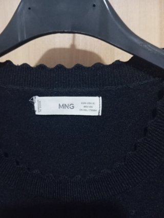 Jersey Mango Negro Punto Fino