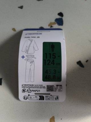 Cinturón blanco judo talla 210