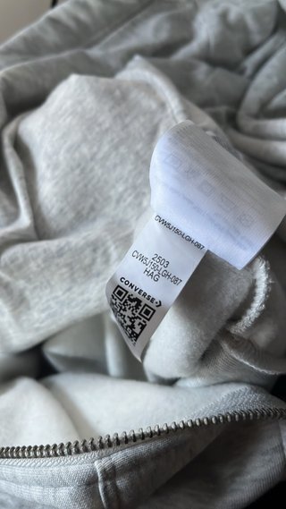 Sudadera Converse gris con cremallera