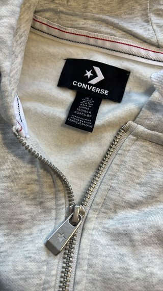 Sudadera Converse gris con cremallera