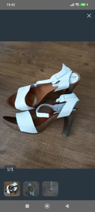 Sandalias tacón blancas