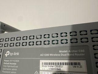 Router inalámbrico TP-Link Archer C50, ac1200 dual