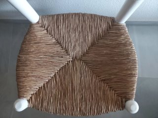 Silla Rústica Madera y Enea Blanca