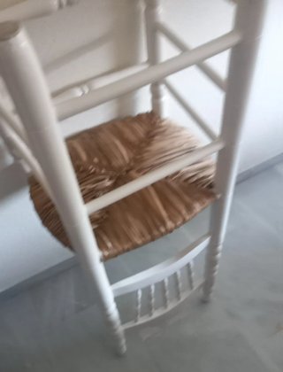 Silla Rústica Madera y Enea Blanca