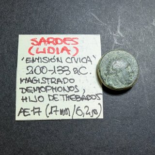 Moneda griega Lidia ( Sardes ) 200-133 a.C.