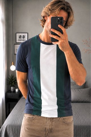 Camiseta Zara Hombre Talla L Rayas