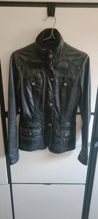 Chaqueta Cuero Vintage 100% Piel Negra