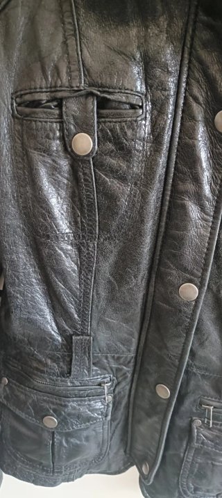 Chaqueta Cuero Vintage 100% Piel Negra