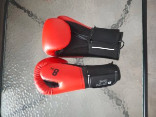 Un par de Guantes de Boxeo Outshock Rojos de 8 on