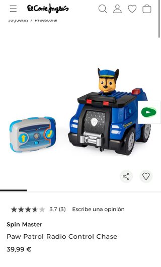 Coche teledirigido Chase Patrulla Canina