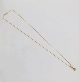 Conjunto cadena y colgante letra A oro 18k