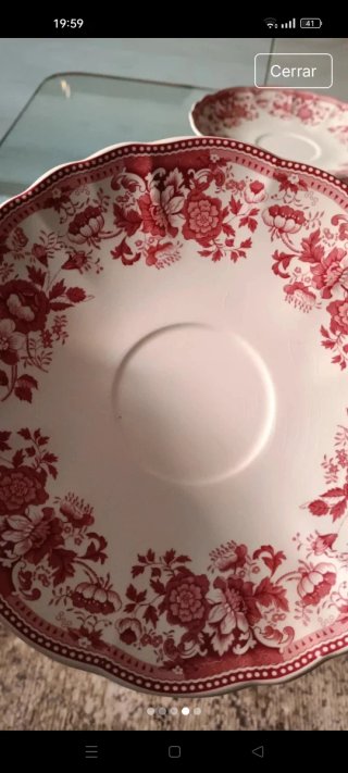5 Platos Ingleses Irestone Rojos