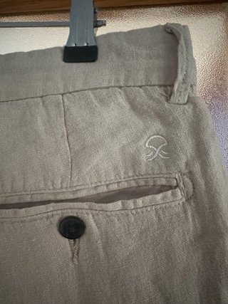 Pantalón Medusa Lino Beige