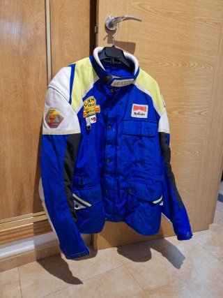 Chaqueta Moto Vintage Spyke azul talla L-XL