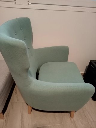 Sillón verde menta con respaldo