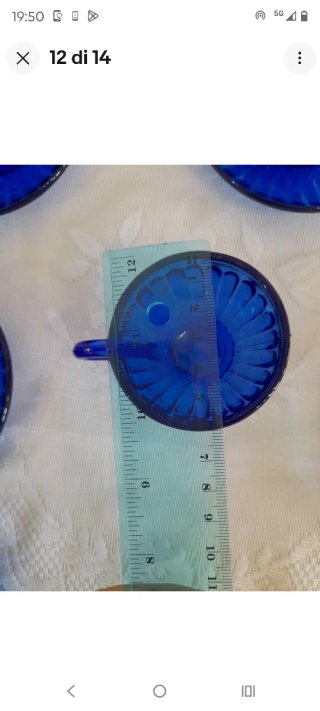 Set Tazzine Caffè Colorex Vetro Blu Cobalto
