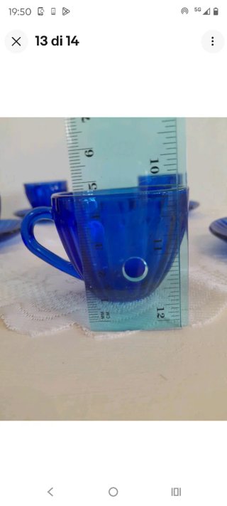 Set Tazzine Caffè Colorex Vetro Blu Cobalto