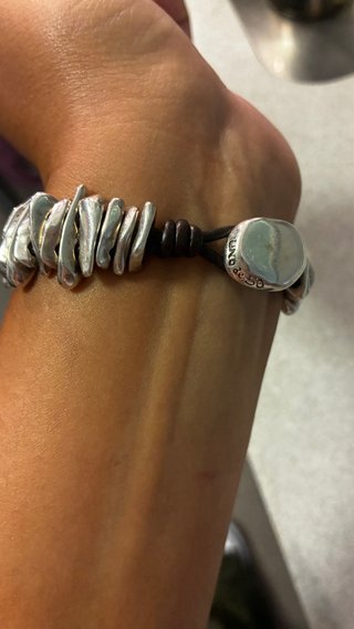 Pulsera Uno de 50 Plata con Cristales Azules