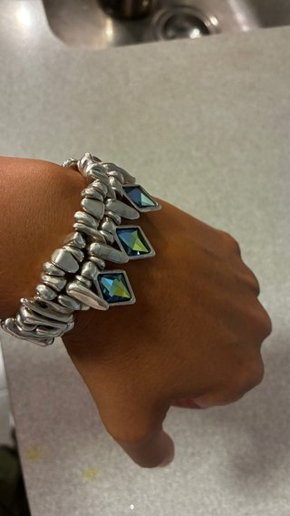 Pulsera Uno de 50 Plata con Cristales Azules