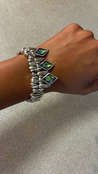 Pulsera Uno de 50 Plata con Cristales Azules