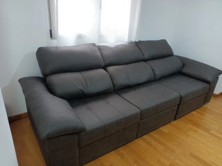 Sofá modular gris 3 plazas reclinables