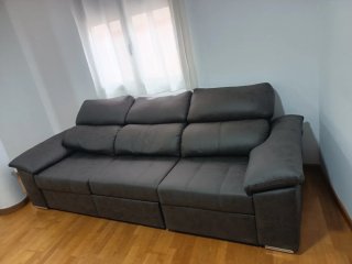 Sofá modular gris 3 plazas reclinables
