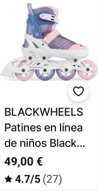Patines línea niña talla S y protecciones.