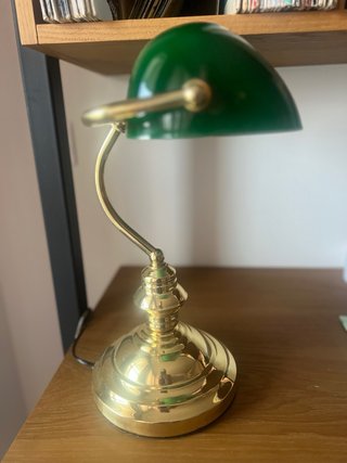 Lámpara Banquero Verde y Dorada