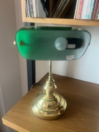 Lámpara Banquero Verde y Dorada