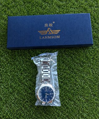 Reloj LANMSOM Elegante Azul y Plateado