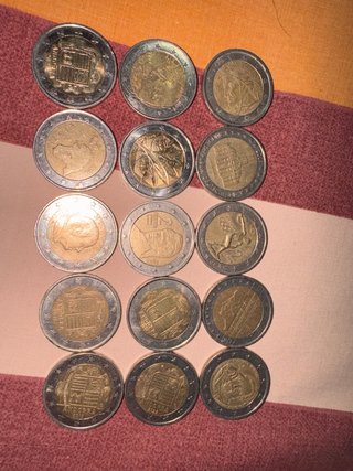 Lote de 15 monedas 2 euros