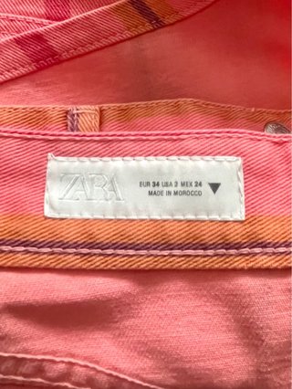 Shorts Zara Coral Rayas Talla 34 Nuevos