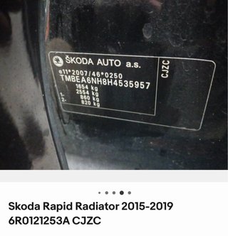 Radiador Skoda Rapid 2015-2019 6R0121253A