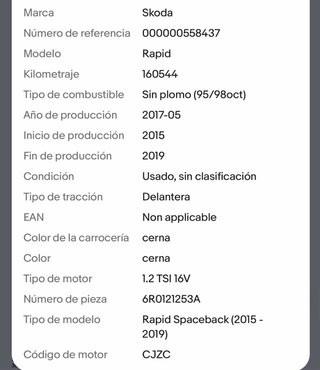 Radiador Skoda Rapid 2015-2019 6R0121253A
