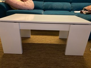 Mesa de centro elevable blanca
