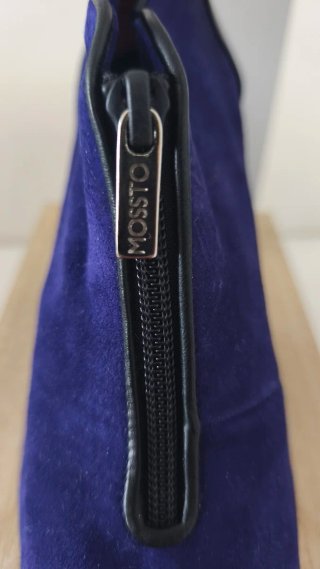 Botines de piel azul con cremallera