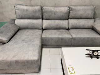 Sofá Chaiselongue Gris Asientos Extensibles