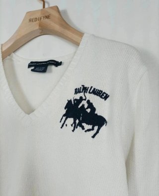 Jersey Ralph Lauren V-neck Blanco