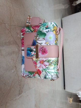 Bolso estampado flores rosa