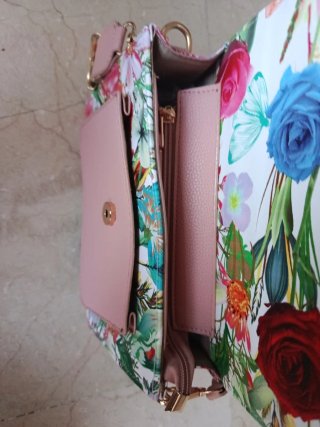 Bolso estampado flores rosa
