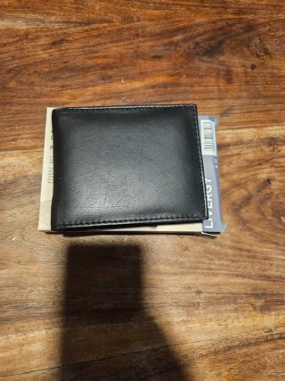 Cartera de cuero hombre Livergy negra