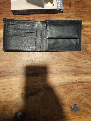 Cartera de cuero hombre Livergy negra
