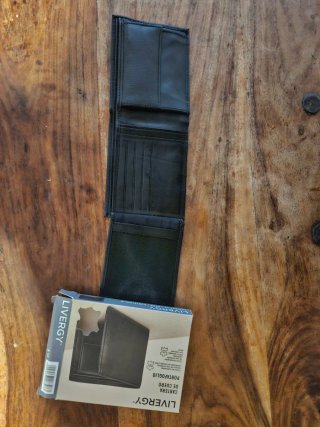 Cartera de cuero hombre Livergy negra