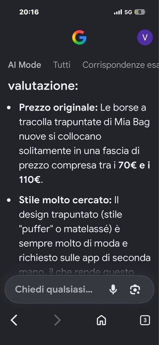 Borsa trapuntata effetto metallizzato